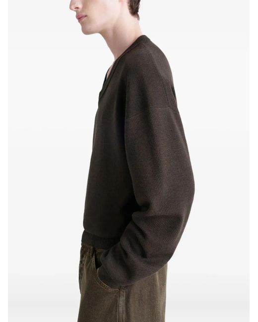 Pull À Col V Lemaire pour homme en coloris Black