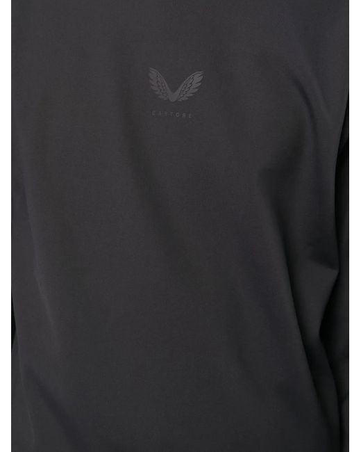 Castore Black Logo-Print Long-Sleeve Hoodie for men