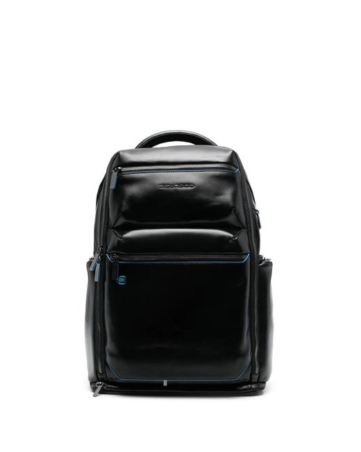 Piquadro Black Personalizable Backpack for men