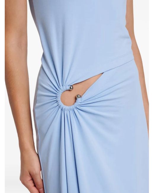 Rabanne Blue Robe Longue À Découpes