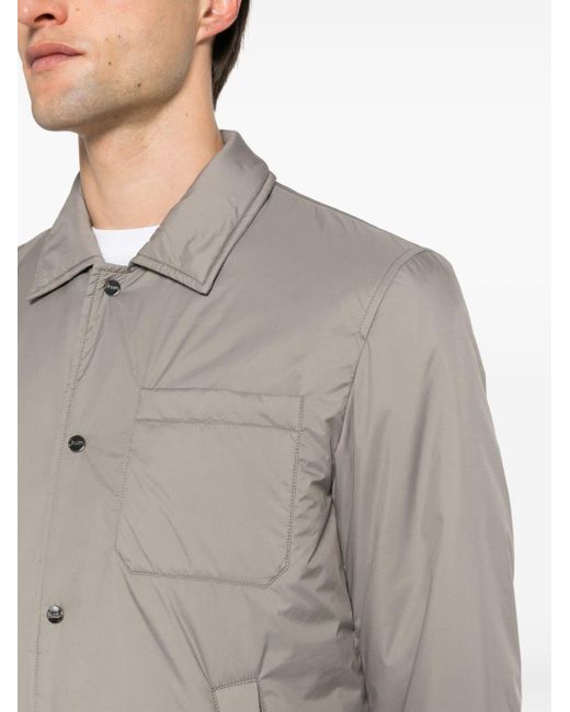 Herno Gray Ecoage Padded Shirt Jacket for men