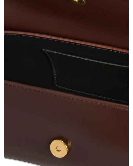 Jil Sander Brown Cannolo Small Leather Shoulder Bag
