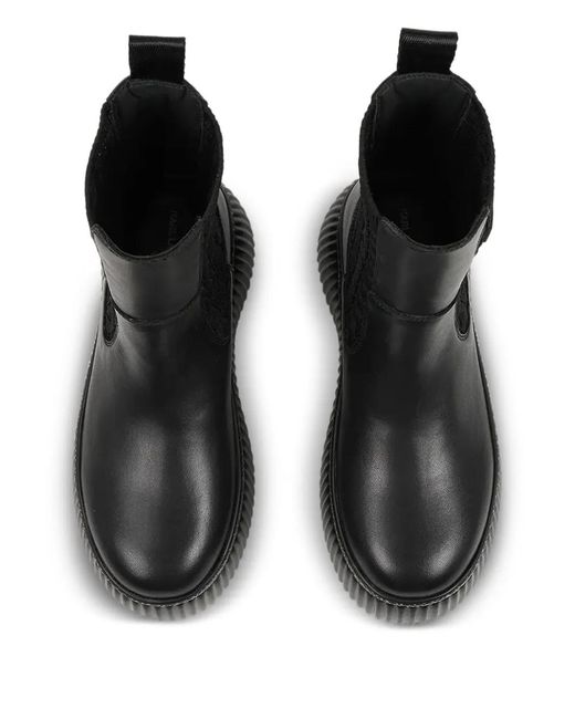 Karl Lagerfeld Black Kreeper Lo Ribbed Platform Boots