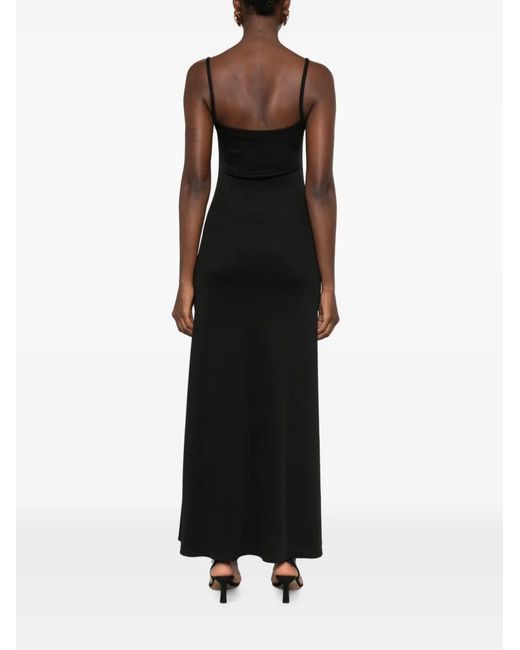 Christopher Esber Black Ruched Cut-Out Maxi Dress