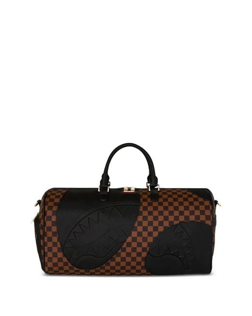 Sprayground Black Jetstream Embossed Check Holdall for men