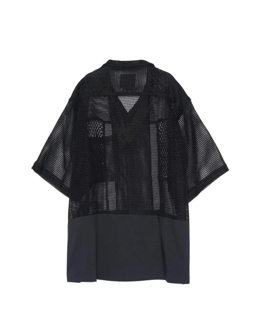 Yoshio Kubo Blue Patchwork Mesh Shirt