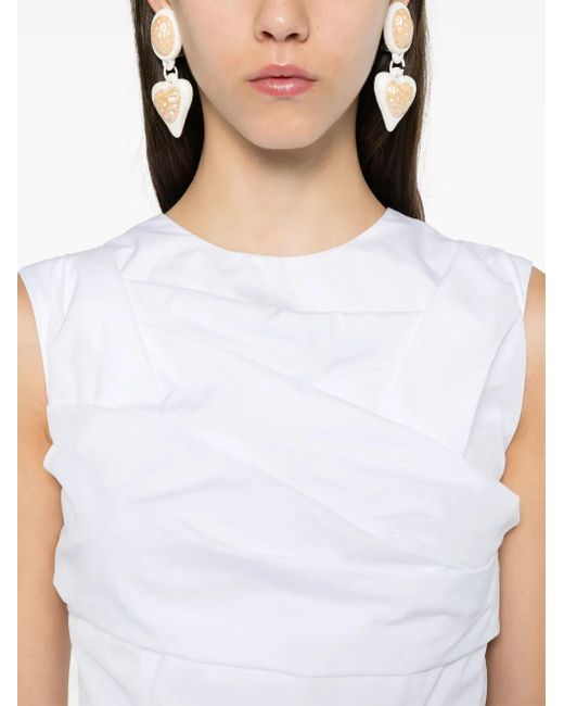Viktor & Rolf White Bluse Mit Falten