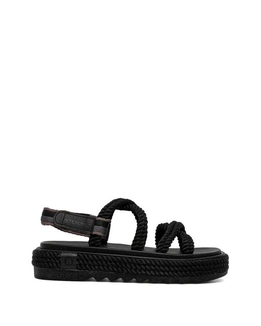 Bohonomad Black Rope-Detail Touch-Strap Espadrilles