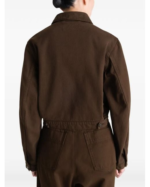 Lemaire Brown Cotton Cropped Jacket