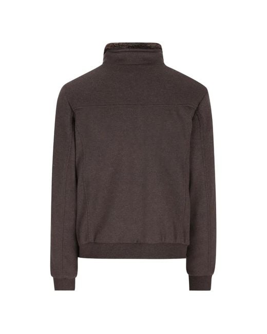 Moorer Brown Pocket Zip-Up Jacket for men
