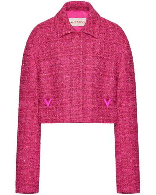 Giacca Glaze in tweed di Valentino Garavani in Pink