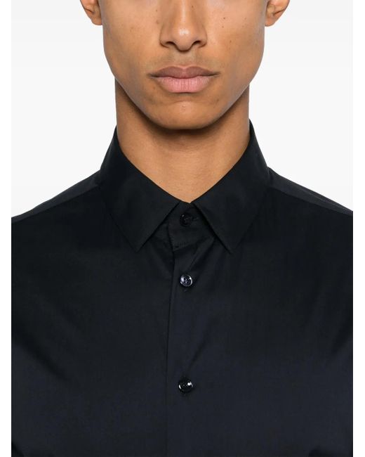 Giorgio Armani Blue Poplin Shirt for men