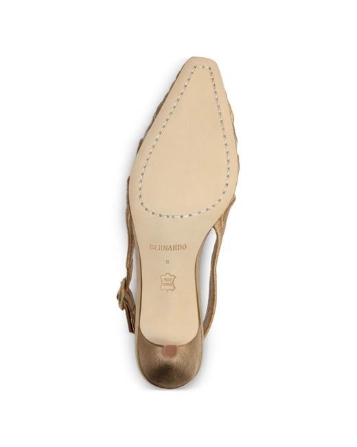 Bernardo Natural Madinah Embroidered Slingback Pumps