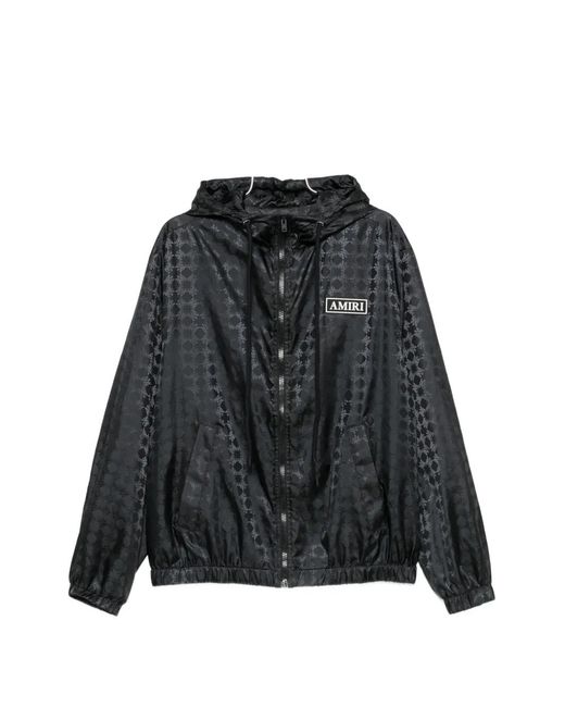 Amiri Black Logo-Pattern Jacket for men