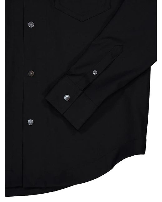AMI Blue Sharp-Collar Shirt