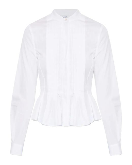 McQueen White Pleated Shirt