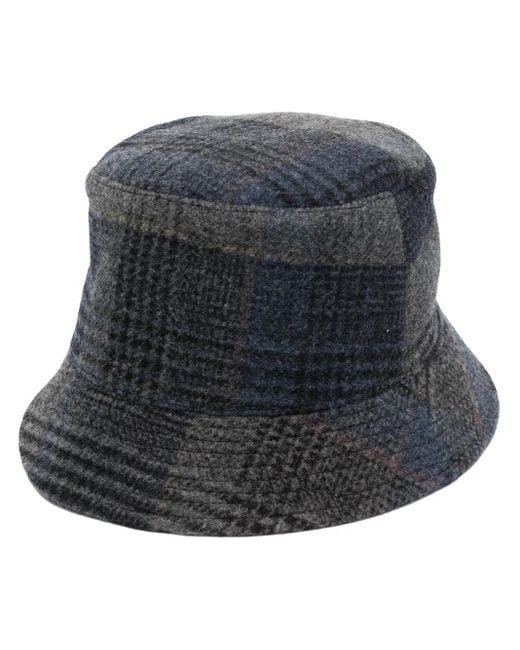 Cappello Bucket Con Motivo Tartan di Fedeli in Gray da Uomo