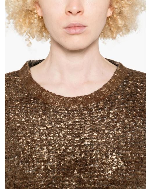 Avant Toi Trui Met Metallic Afwerking En Ronde Hals in het Brown