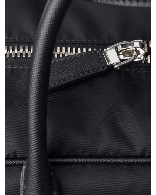 Prada Black Re-Nylon And Saffiano Leather Duffel Bag