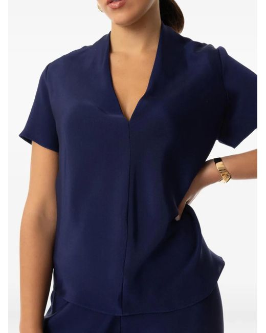 Peter Cohen Blue V-Neck Short-Sleeve Top