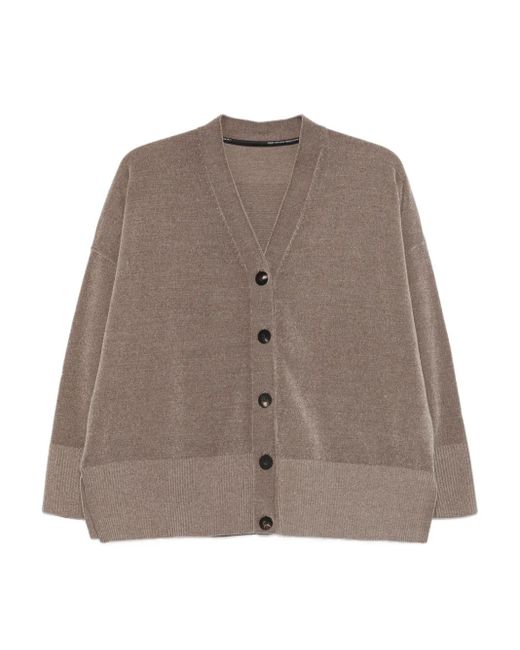 Rrd Brown Button-Front Ribbed Cardigan