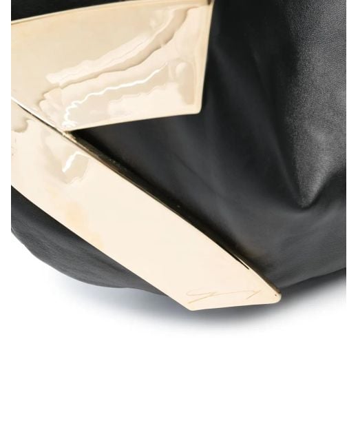 Genny Black X-Shaped Hardware Shoulder Bag