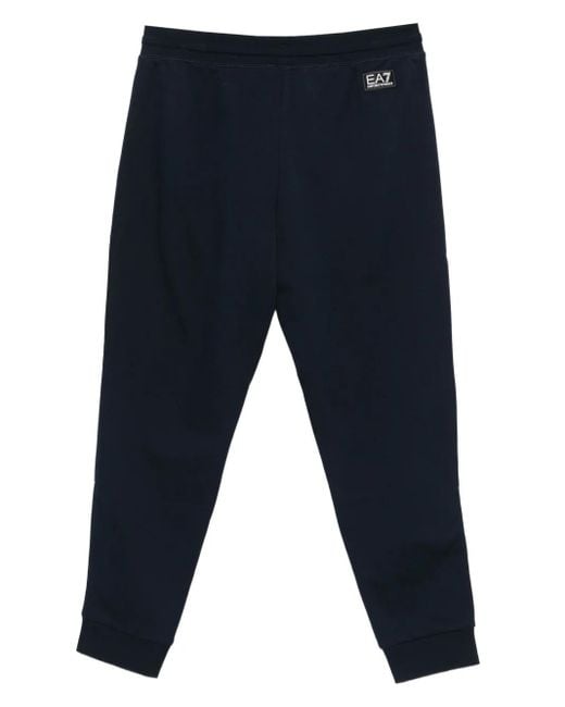 EA7 Blue Logo-Tape Track Pants for men