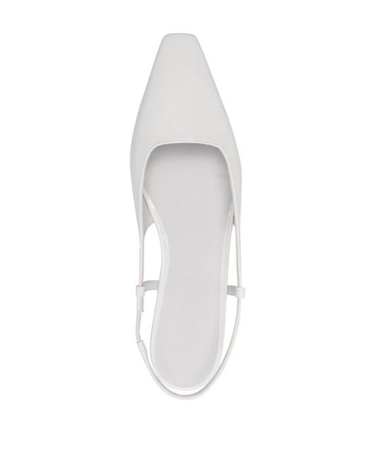 3Juin White Lian Patent-leather Ballerina Shoes