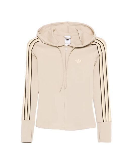Adidas Natural Striped Hooded Hoodie
