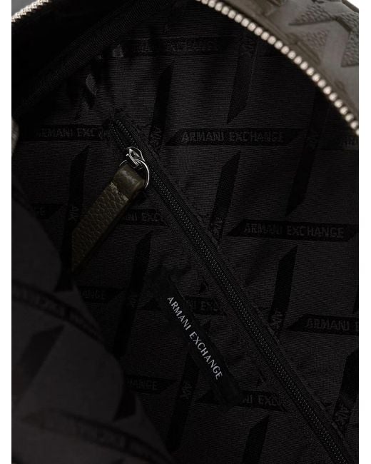 ARMANI EXCHANGE Green Logo-Debossed Pebbled Backpack