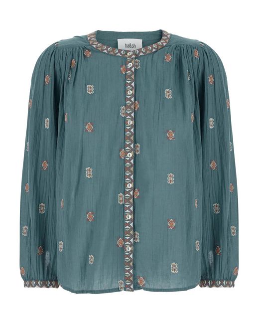 Blusa Daphne bordada con botones Ba&sh de color Green
