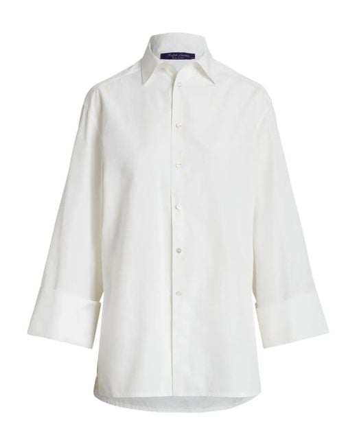 Ralph Lauren White Cuffed-Sleeves Shirt
