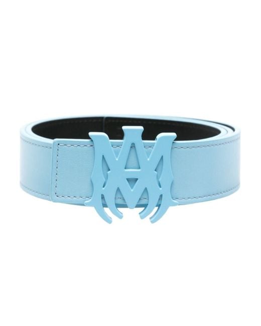 Cintura reversibile con fibbia logo di Amiri in Blue da Uomo