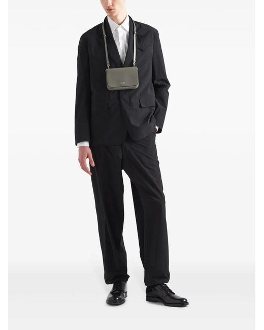 Prada Black Notched-Lapels Single-Breasted Blazer for men