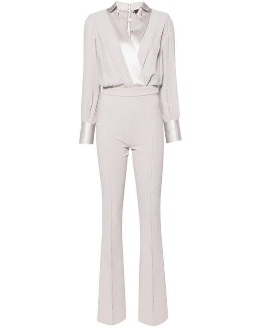 Elisabetta Franchi White Chain-embellished Jumpsuit