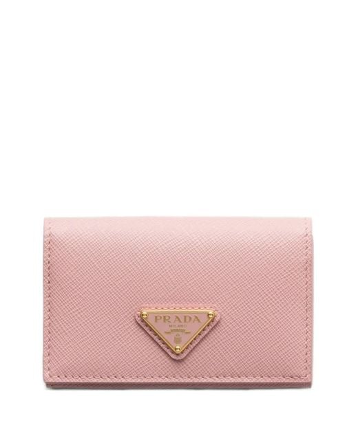 Prada Pink Saffiano Leather Card Holder