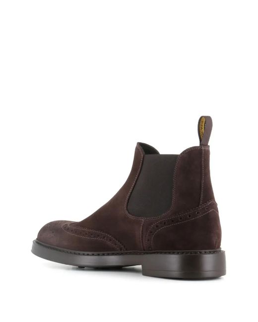 Doucal's Brown Suede Brogue Boots for men