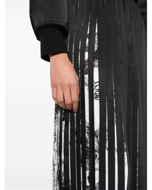 Jupe plissée Watercolour Couture Versace en coloris Black