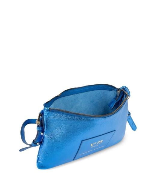 V73 Blue Logo-Patch Shoulder Bag