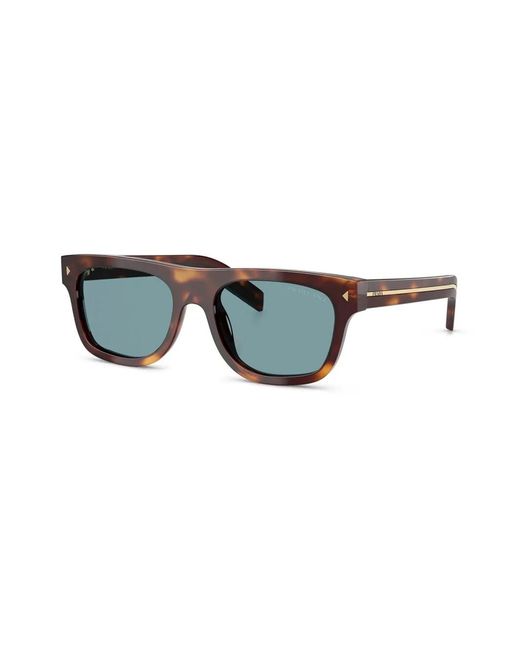 Prada Blue Logo-Plaque Sunglasses for men