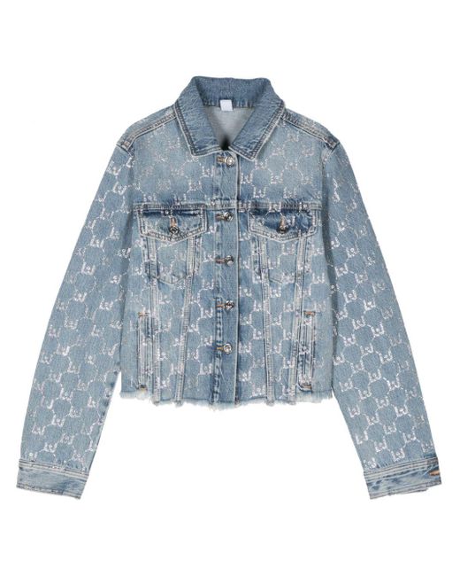 Liu Jo Blue Crystal-embellished Denim Jacket