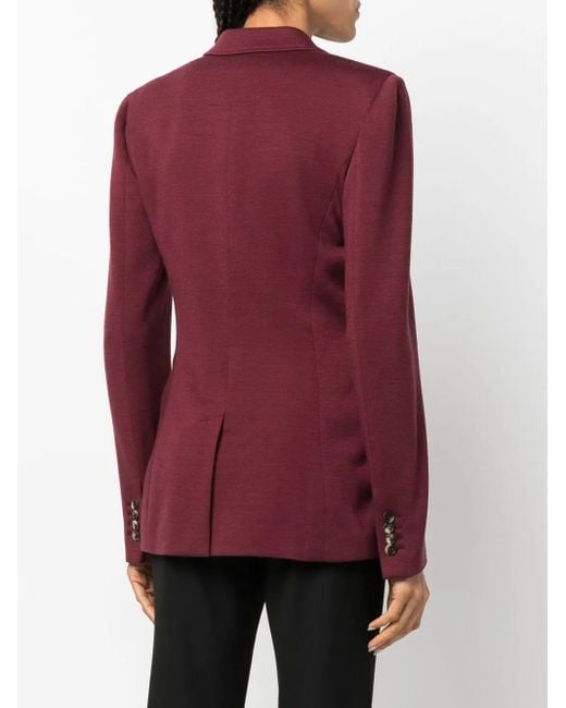 Gabriela Hearst Purple Double-Breasted Wool-Blend Blazer