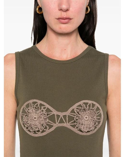 Magda Butrym Green Ribbed Midi Dress