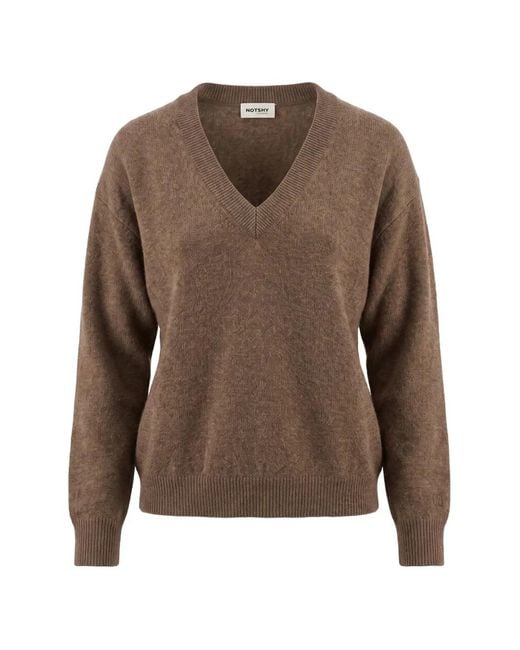 Not Shy Brown V-Neck Cashmere Sweater
