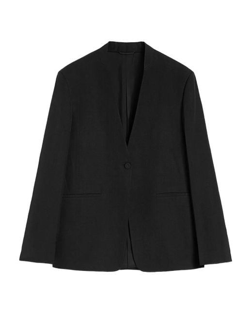 Jil Sander Black No-Lapel Blazer