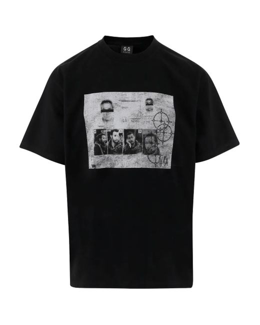 44 Label Group Kurzärmeliges T-Shirt mit grafischem Print in Black für Herren