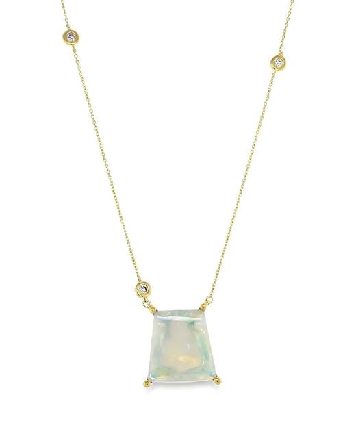Lisa Nik Metallic Collier Australian En 18Ct Serti D'Opale