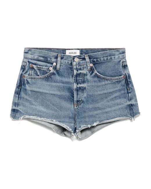 Agolde Blue Denim Shorts