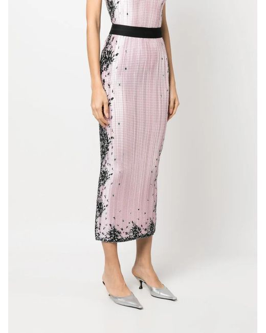 MSGM Pink Sequin-Design Pencil Skirt