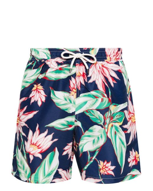Polo Ralph Lauren Blue Traveler Floral-print Swim Shorts for men